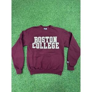 Boston College Eagles Sweatshirt Mens Small Maroon Champion Football NCAA Logo
